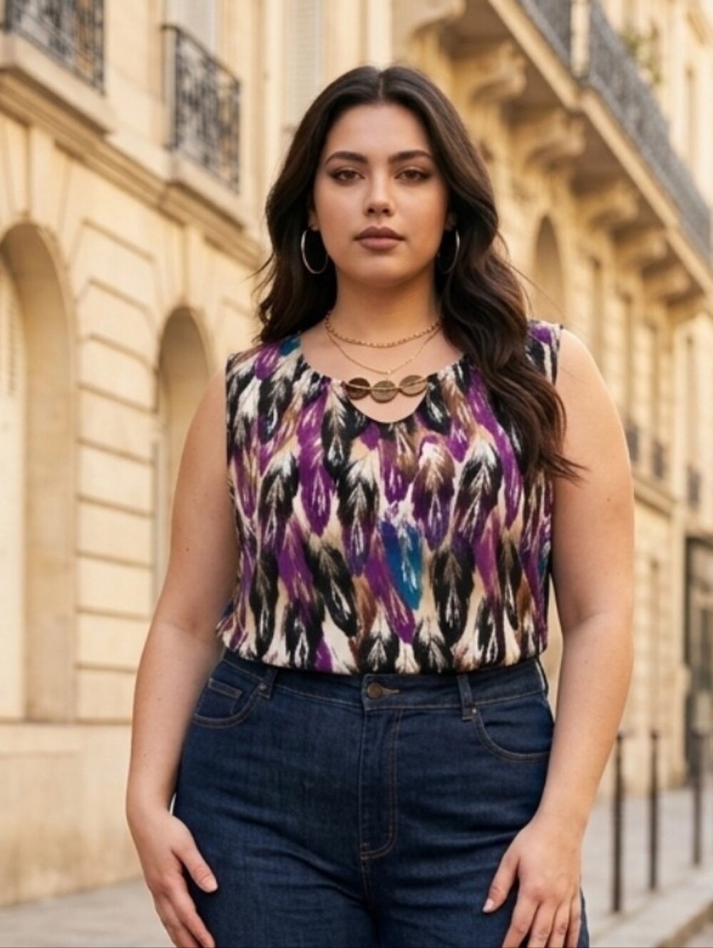 East 5th Purple Multi-Print Sleeveless Camisole